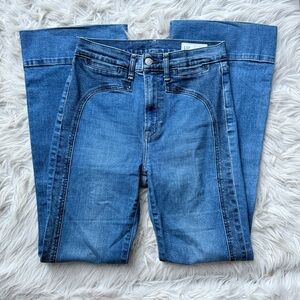 GAP High Rise '70s Flare Denim Trouser Western Chaps Coastal Cowgirl Jeans 27